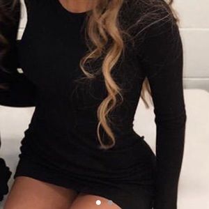 Black Aritzia long sleeve mini dress